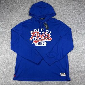 Polo Ralph Lauren NWT Men's Jersey Hooded Long Sleeve T-Shirt Royal Blue Large